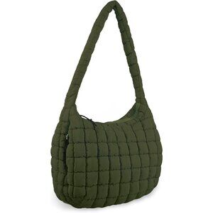 Premium Quilted Tote Bag - Versatile Carryall with Wide Strap & Zipper Closure
